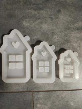 Gussform Silikonform (Mold) Haus Heart-Set