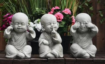 Gartenfigur Buddhas set  nichts sehen nichts sprechen nichts hoeren