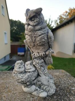 Steinfigur_Gartenfigur_Eulen_Familie