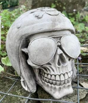 Gartenfigur Skull Totenkopf Cop