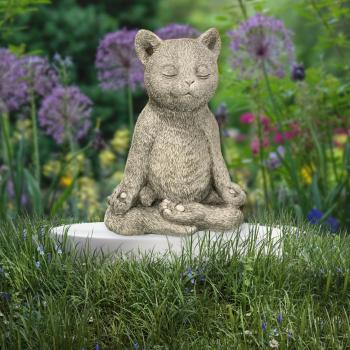 Gartenfigur Yoga Katze